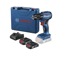18V TALADRO PERCUTOR DE 1/2 GSB 185-LI + 2 BATERIAS 2.0 AH + CARGADOR 37 LIBRAS-PIE NO USA CARBONES, BOSCH