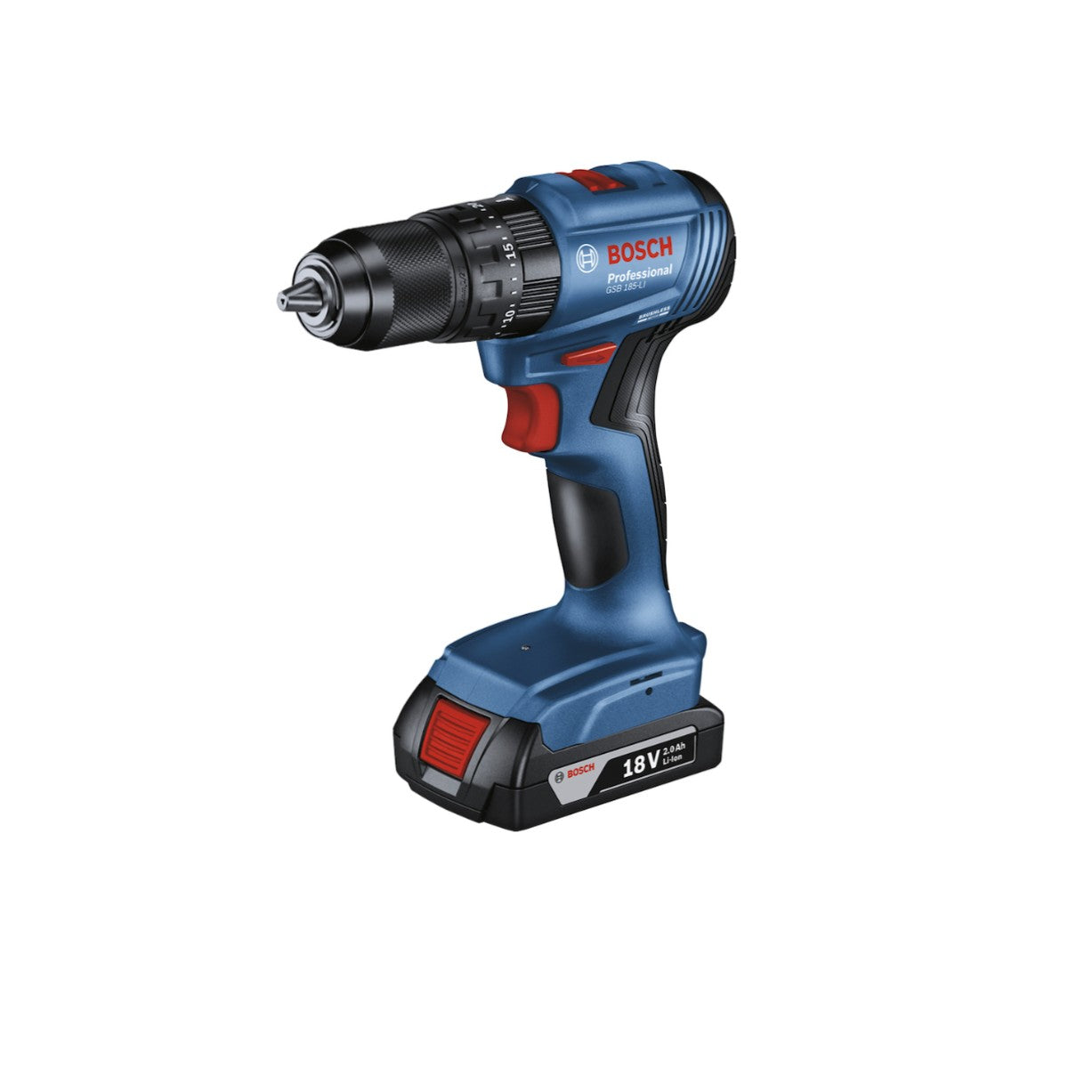 TALADRO PERC. 18V 1/2 GSB 185-LI + LLAVE IMPACTO 1/4 GDR 18V-200 + 2 BATERIAS 2.0 AH NO USA CARBNS., BOSCH
