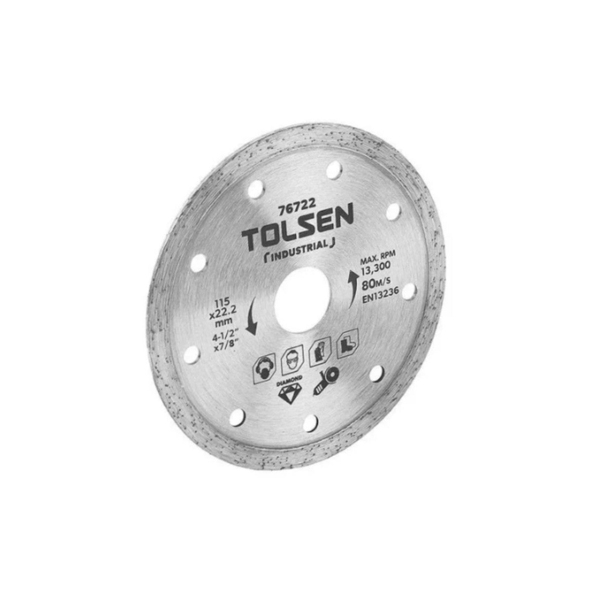 Disco de diamante corte en agua 7pulg x 7/8pulg, TOLSEN