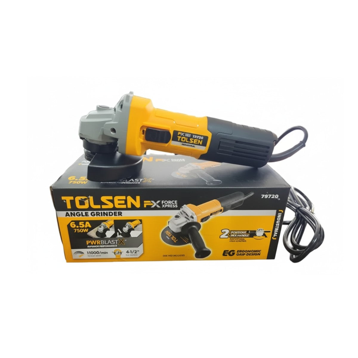 Esmeriladora de 4 1/2 de 750W (Industrial), TOLSEN