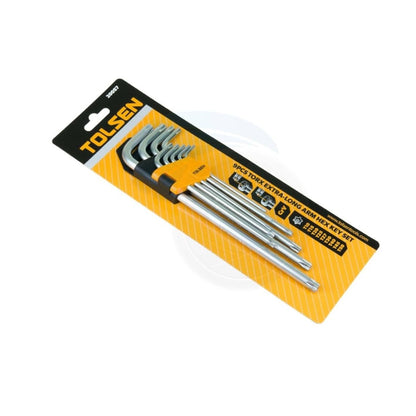 Juego de Llaves Plegables 9 pzas. Hexagonales (Pulgadas), TOLSEN