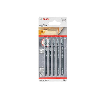 Sierras T111C para cortes rectos en Madera, Paquete de 5 Unidades, BOSCH