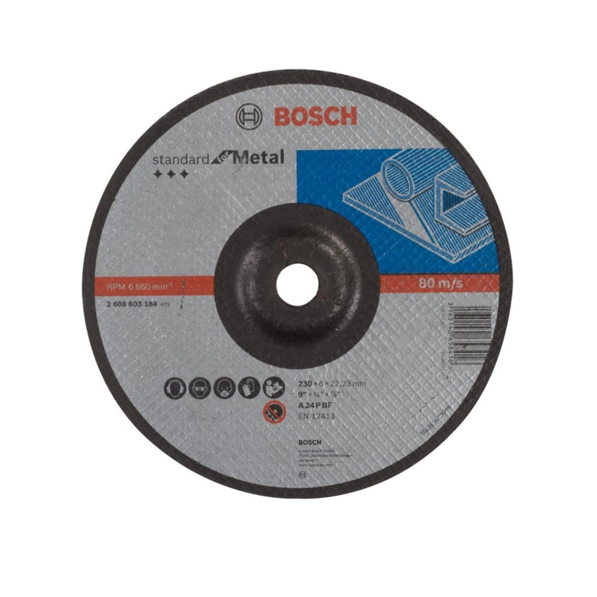 Standard for Metal, Disco de Desbaste para Metal, 230 X 6 X 22.23 Milímetros, BOSCH