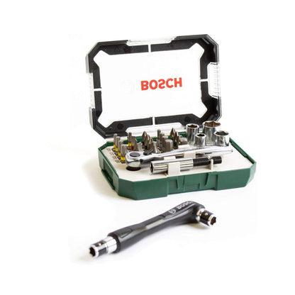 Set de 27 Piezas para Taladro Atornillador, Con Ratchet + Destornillador Angular, BOSCH