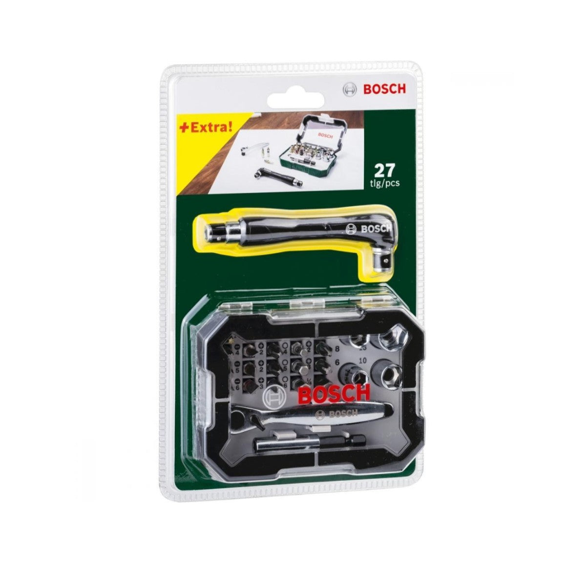 Set de 27 Piezas para Taladro Atornillador, Con Ratchet + Destornillador Angular, BOSCH