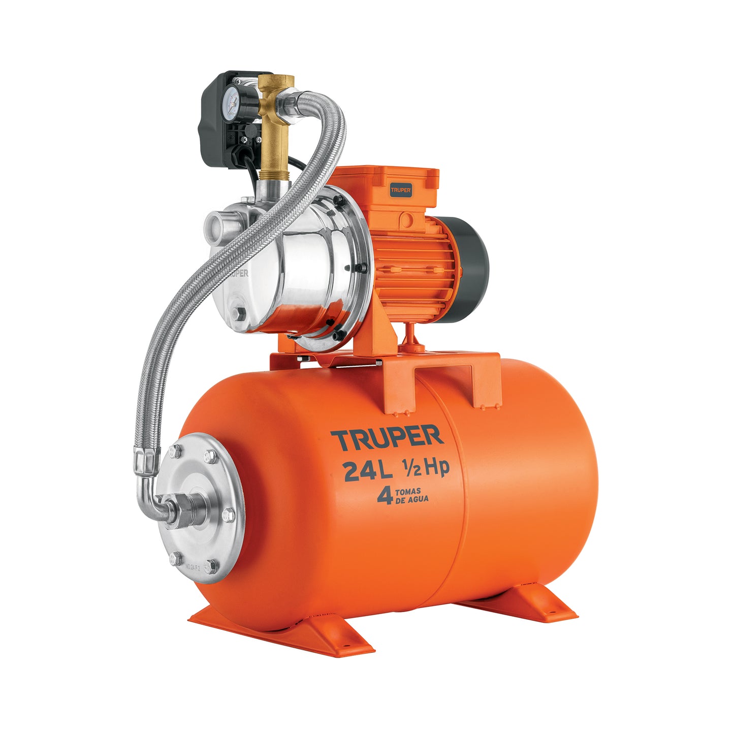 Bombra Hidroneumática 1/2 HP, 24 Litros, TRUPER
