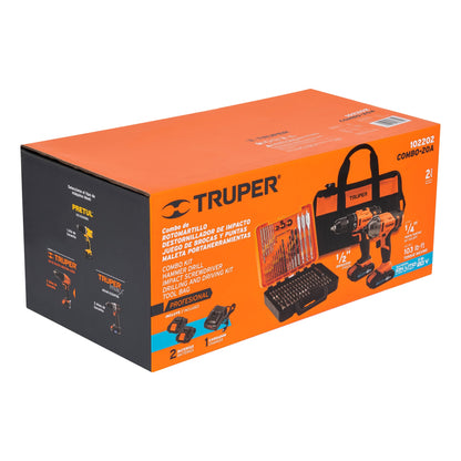 Combo Rotomartillo/Destornillador De Impacto Inalámbrico 20V, TRUPER