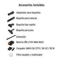 Aspiradora 20V Inalámbrica, TRUPER MAX