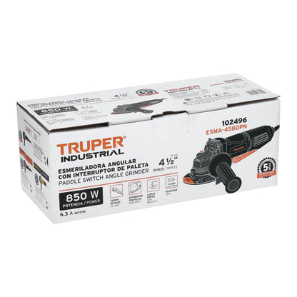 Esmeriladora Interruptor De Paleta 4-1/2', Industrial, 850 W, TRUPER