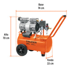 Compresor De Aire, Silencioso Libre De Aceire, 25 L, 2 HP TRUPER