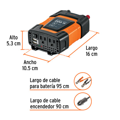 Inversor De Corriente 200 W, TRUPER