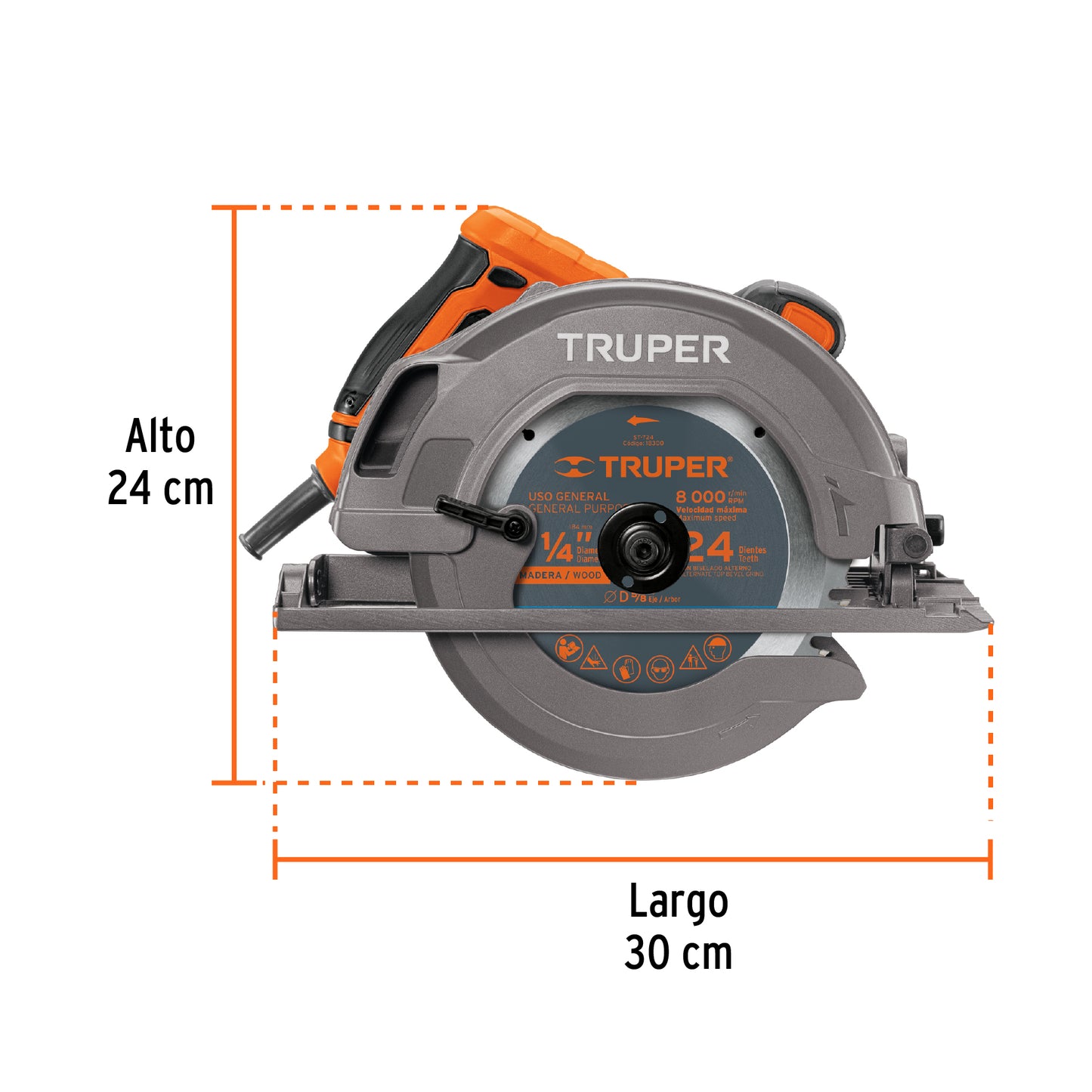 Sierra Circular 7-1/4' 1750 W, Profesional, TRUPER