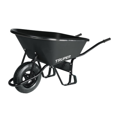 Carreta Concha Plástica 6 Ft3 Neumática, Bastidor Tubular, TRUPER