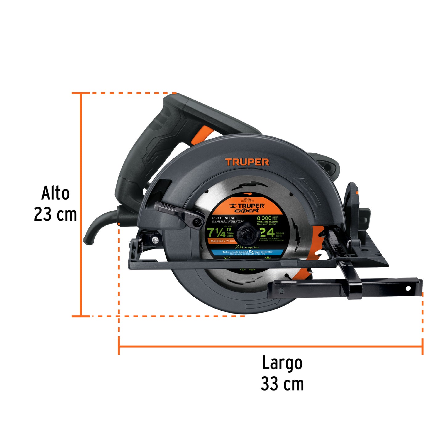 Sierra Circular 7-1/4' 1800 W, Industrial, TRUPER