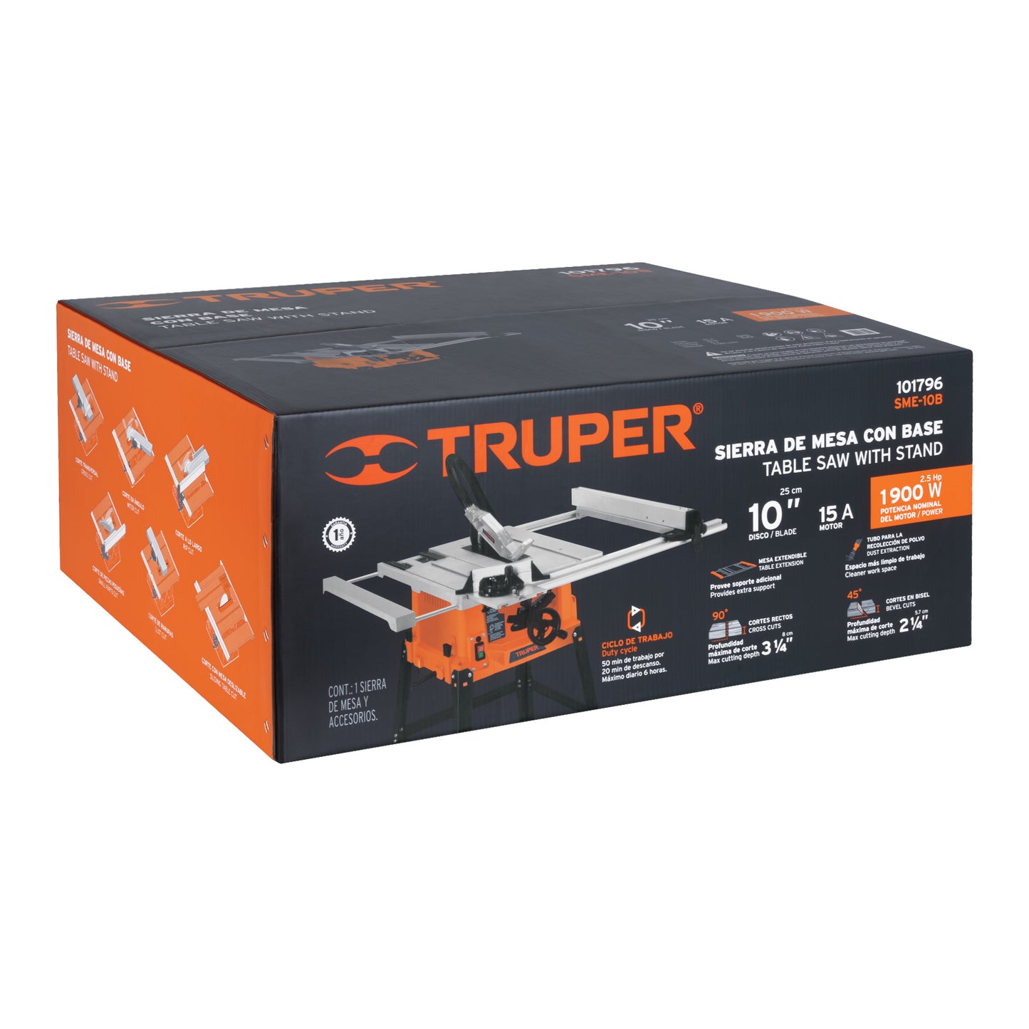 Sierra De Mesa 10' De 1900 W (2-1/2 HP) Con Base, TRUPER