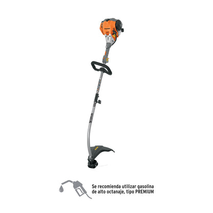 Desbrozadora A Gasolina 30CC Mango Tipo 'D', 17'Corte, Curva TRUPER
