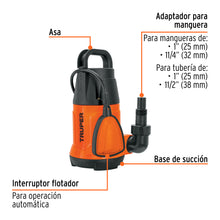 Bomba Sumergible Plástica Para Agua Limpia 1 HP, TRUPER