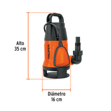 Bomba Sumergible Plástica Para Agua Sucia 1 HP, TRUPER
