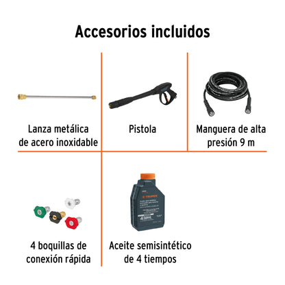 Hidrolavadora Con Motor A Gasolina, 2,800 PSI, TRUPER