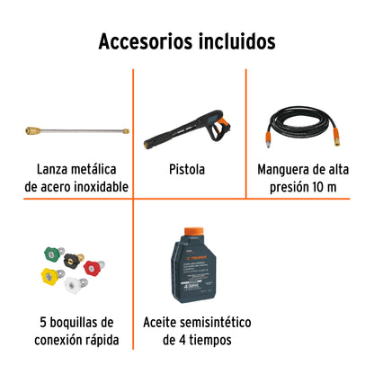 Hidrolavadora Con Motor A Gasolina, 4000 PSI, TRUPER