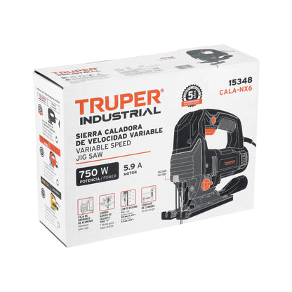 Sierra Caladora 750 W 5.9 A Velocidad Variable, Industrial, TRUPER