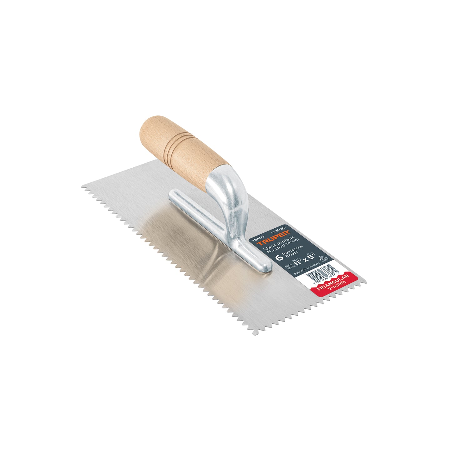 Plancha (Llana) Dentado Triangular 11', 6 Remaches, Mango Madera, TRUPER