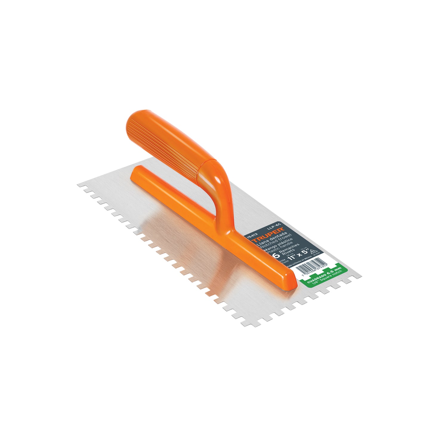 Plancha (Llana) 11' Dentado Cuadrado 1/4' , 6 Remaches, Mango Plástico, TRUPER