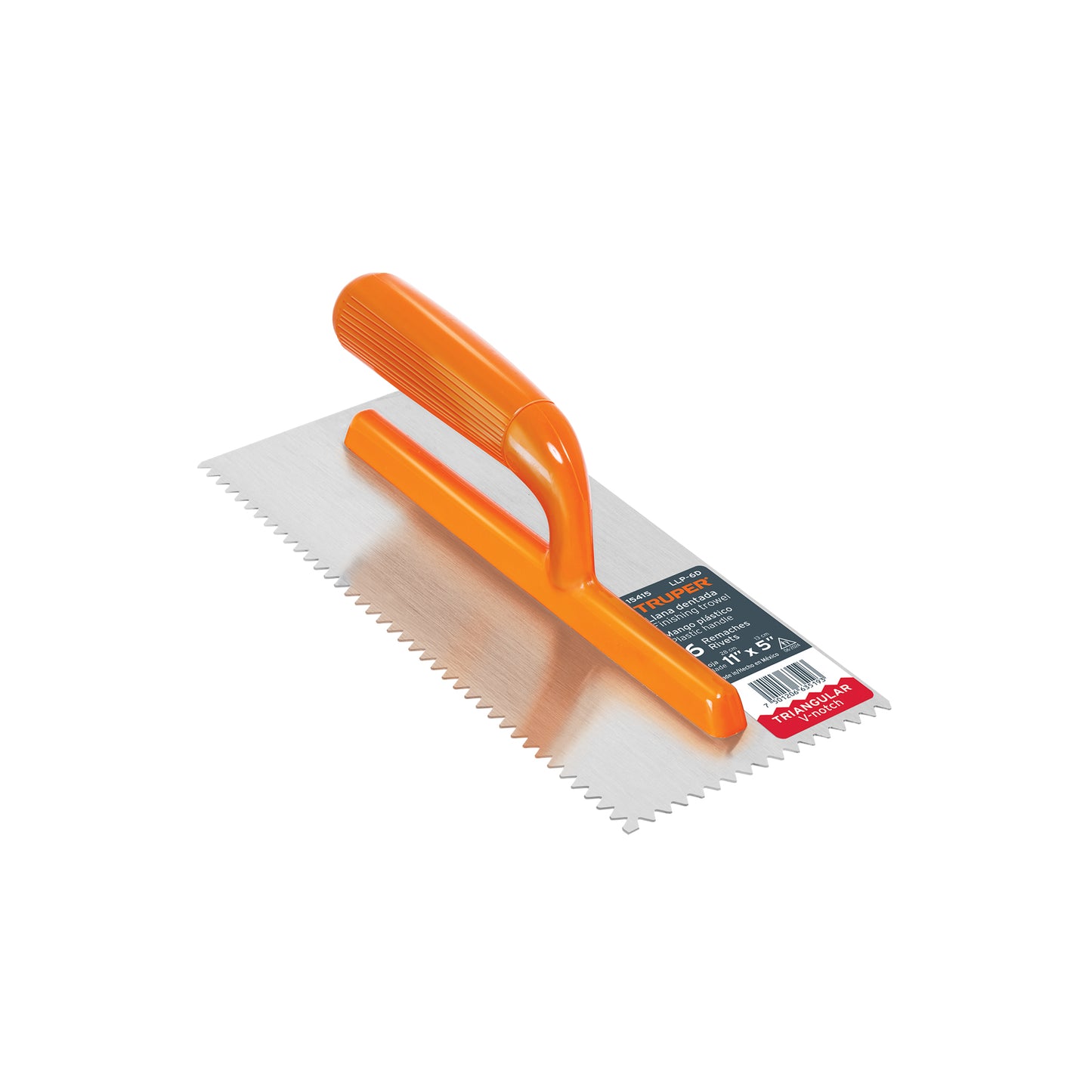 Plancha (Llana) Dentado Triangular 11', 6 Remaches, Mango Plástico, TRUPER