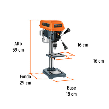 Taladro De Piso 8' De 250 W (1/3 HP), Broquero De 1/2', TRUPER