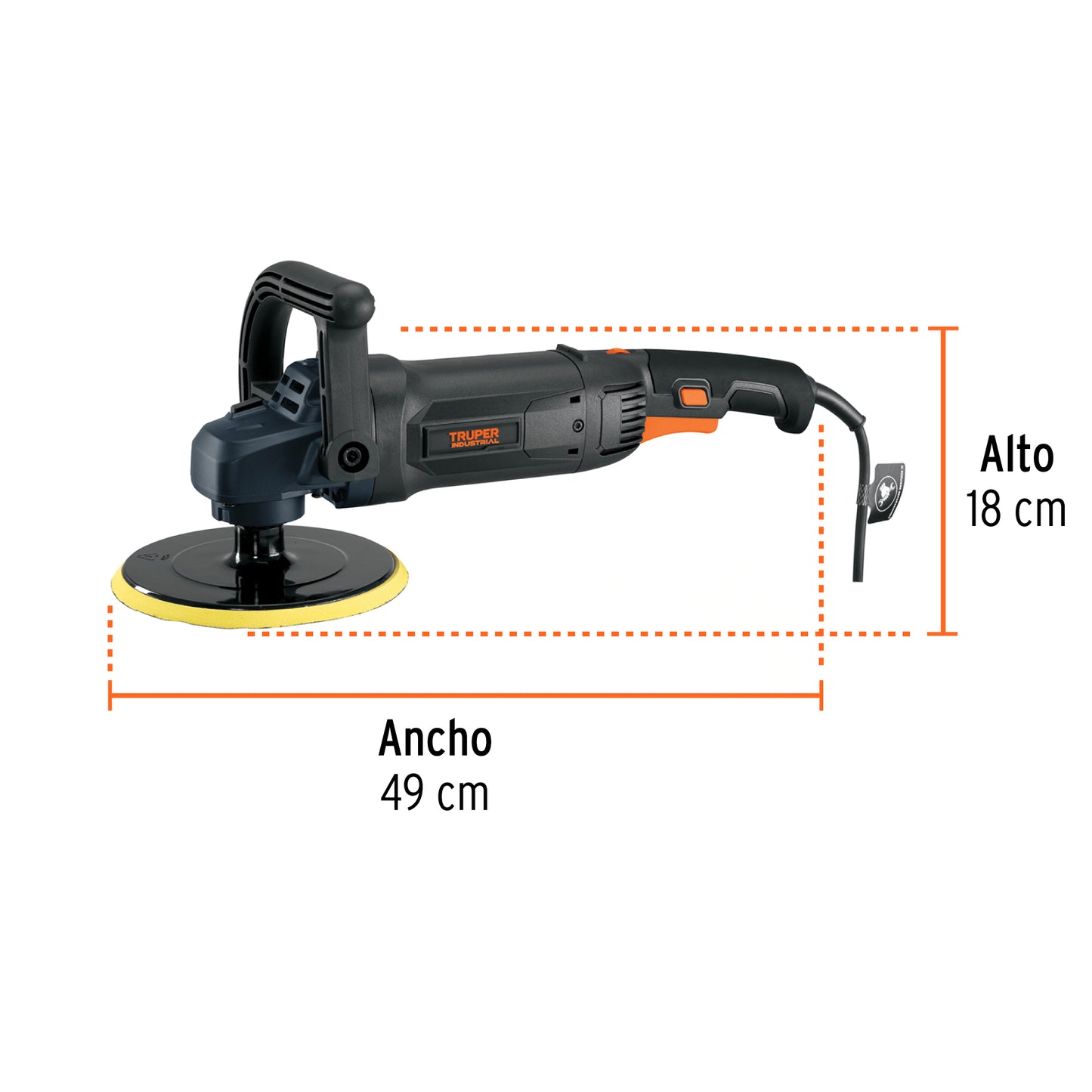 Pulidora 7' 1200 W Velocidad Variable, Industrial, TRUPER
