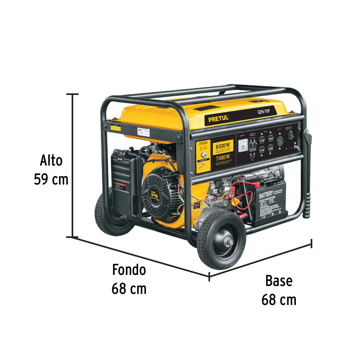 Generador Portátil 8 KW Motor A Gasolina, PRETUL