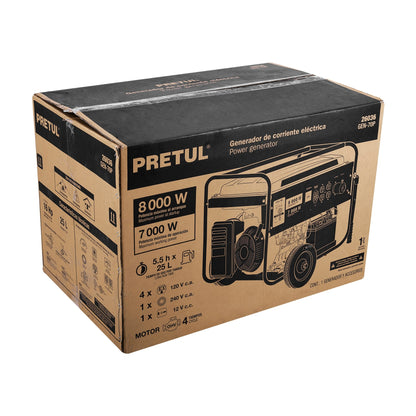Generador Portátil 8 KW Motor A Gasolina, PRETUL