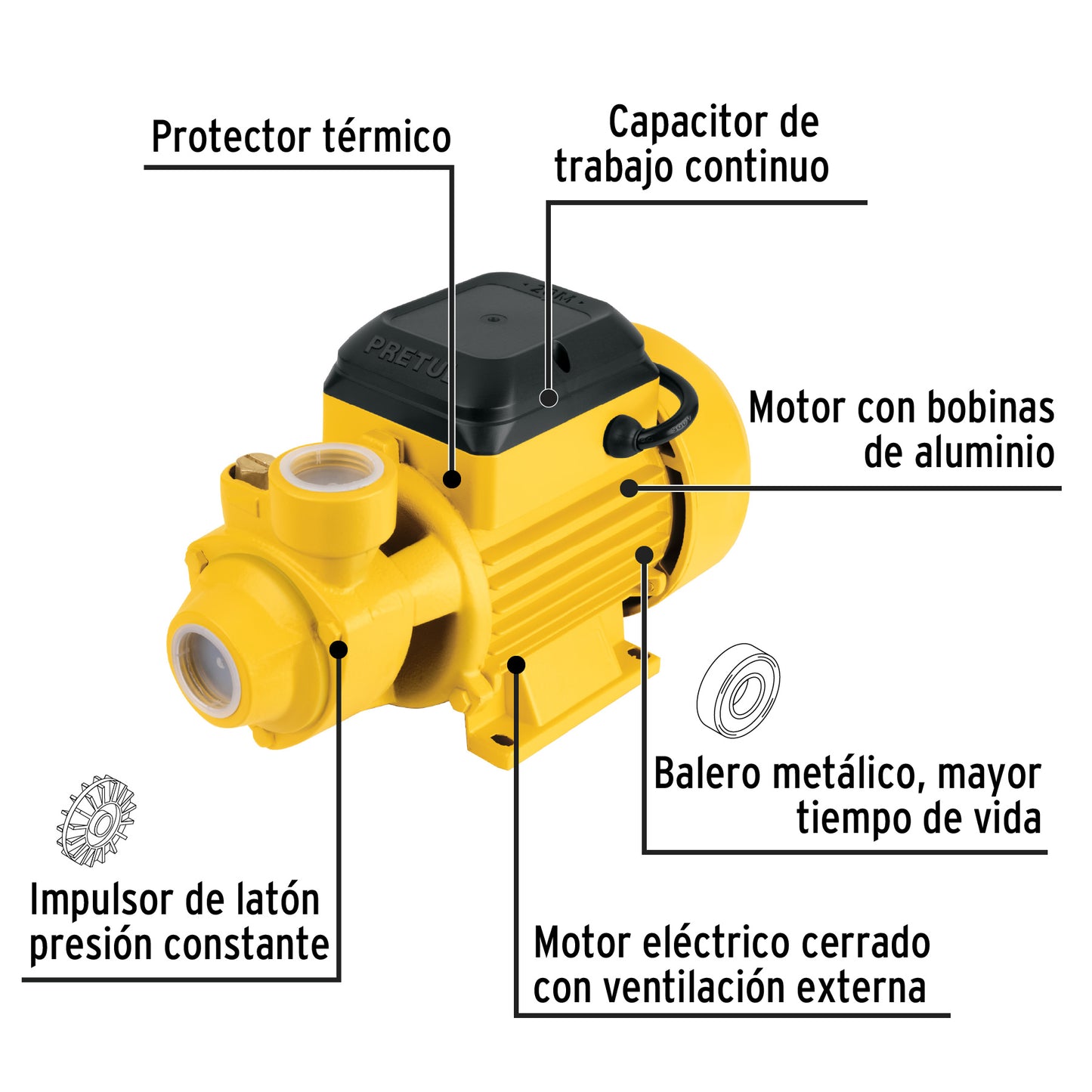 Bomba Periférica 1/2 HP, PRETUL