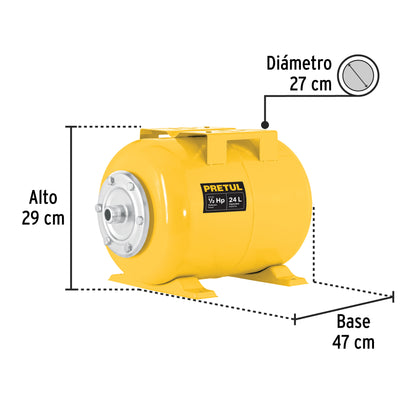 Tanque Para Bombas Hidroneumáticas HIDR-1/2X24P, PRETUL