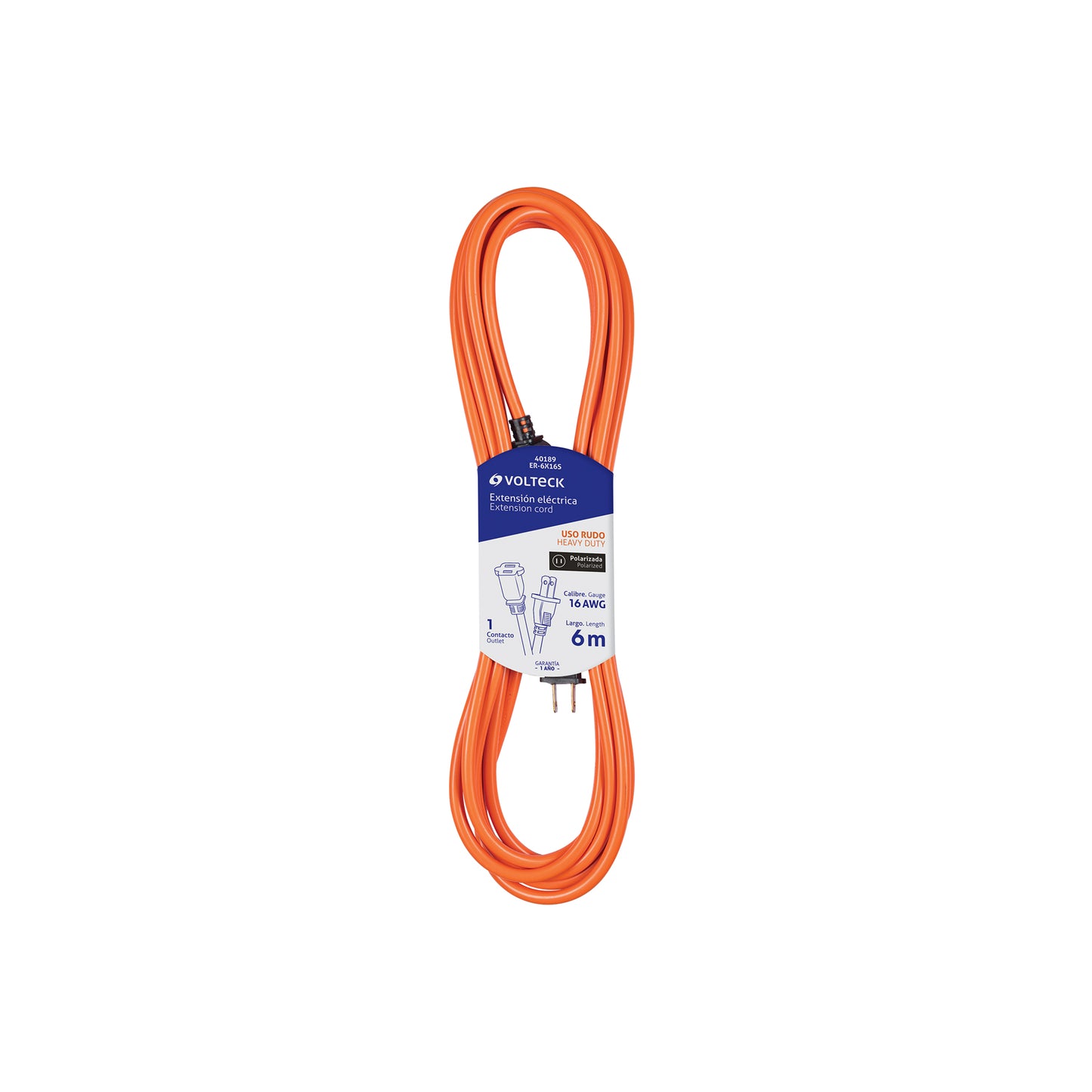 Extensión Eléctrica Uso Rudo 6M 2X16AWG