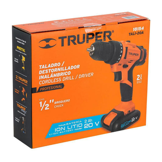 Taladro Inalámbrico Truper Profesional 20V de 1/2