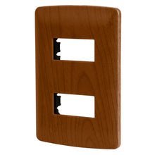 Placa 2 Módulos De ABS, Línea Italiana, Acabado Madera VOLTECK