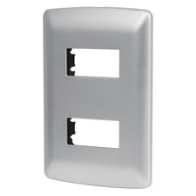 Placa 2 Módulos De ABS, Línea Italiana, Color Plata, VOLTECK
