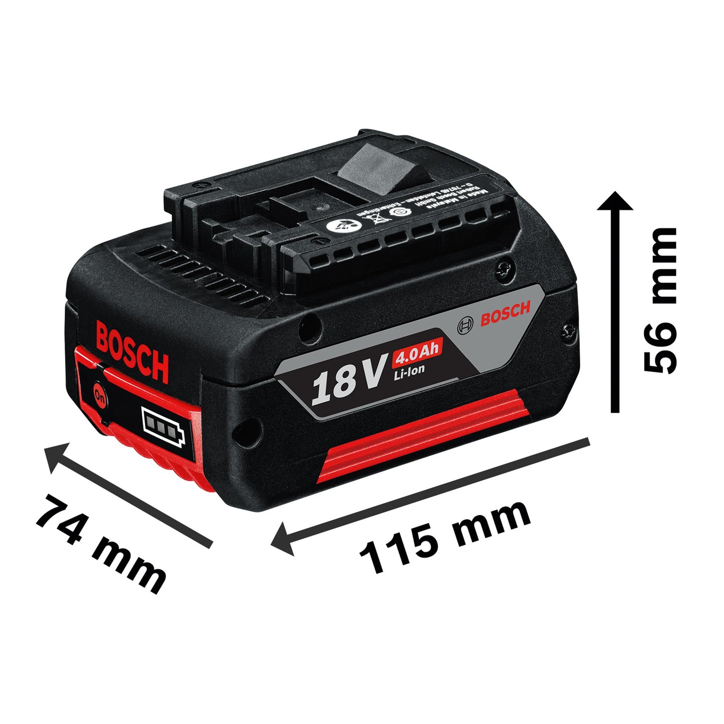 18V BATERIA GBA 18V MAX 4.0 AH CON INDICADOR DE NIVEL DE CARGA, BOSCH