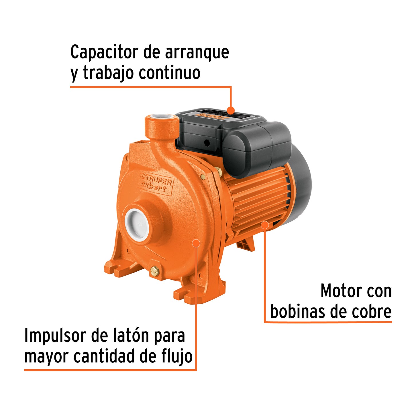Bomba Centrífuga Para Agua Modelo Europeo, 2 HP, TRUPER EXPERT