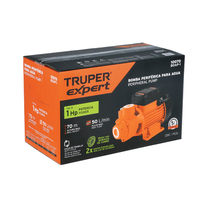 Bomba Periférica 1 HP, Altura Máxima 70 M, TRUPER EXPERT
