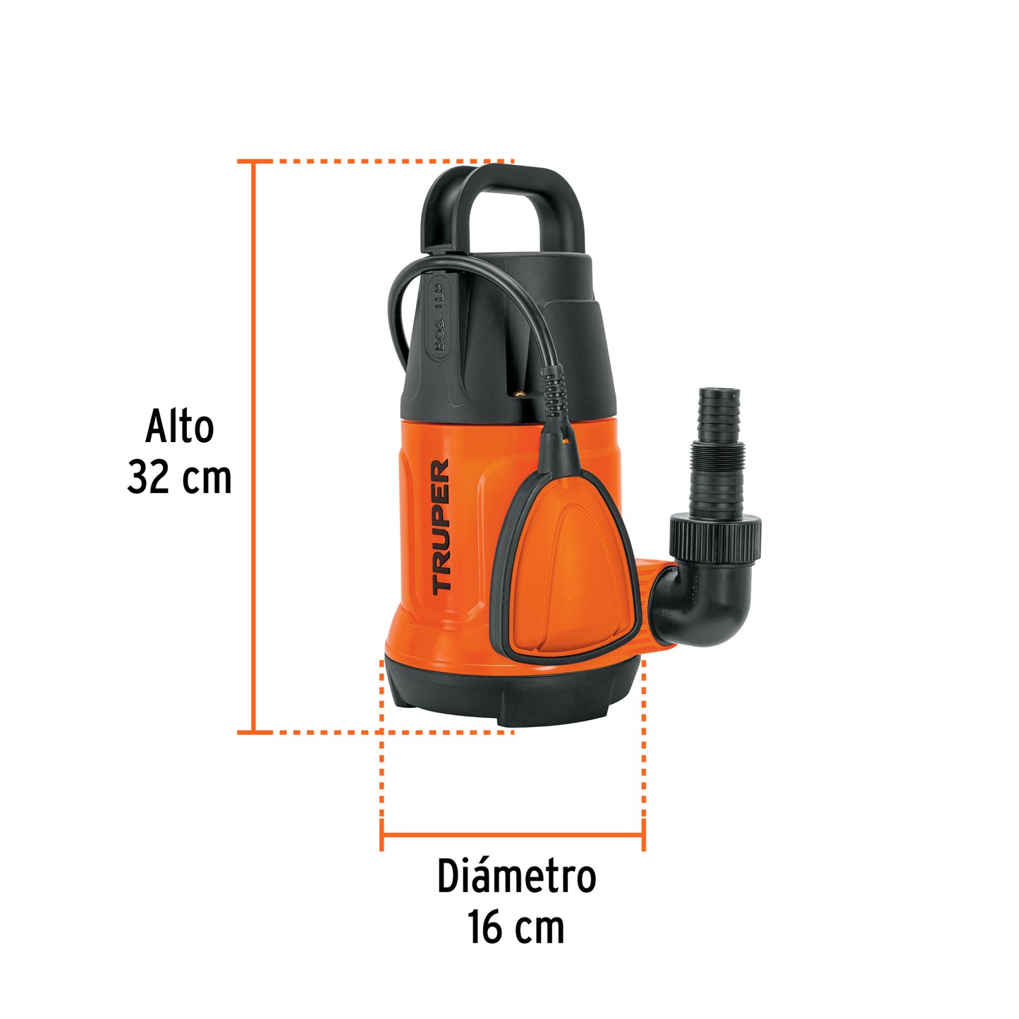 Bomba Sumergible Plástica Para Agua Limpia 1 HP, TRUPER