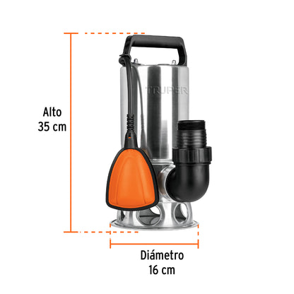Bomba Sumegible Metálica Para Agua Sucia 1 HP, TRUPER