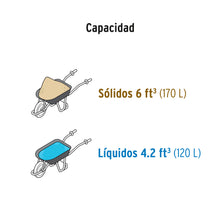 Carreta Concha Plástica 6 Ft3 Neumática, Bastidor Tubular, TRUPER