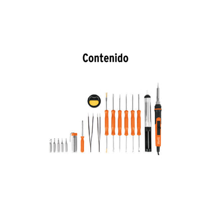 Kit Soldadura Electrónica Con Cautín De 25 W, Temp. Regulable