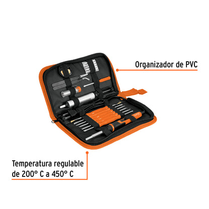Kit Soldadura Electrónica Con Cautín De 25 W, Temp. Regulable