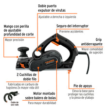 Cepillo Eléctrico Industrial De 3-1/4"", 720 W"