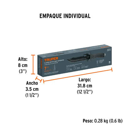 CUCHILLO TÁCTICO PARA CAMPISMO 7", TRUPER
