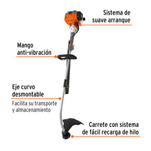 Desbrozadora A Gasolina 26CC Mango Tipo 'D', 17'Corte, Curva, TRUPER