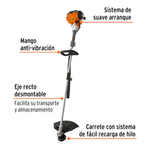 Desbrozadora A Gasolina 30CC Mango Tipo 'D', 17' Corte, Recta, TRUPER